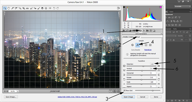 cityscape - corrections in acr