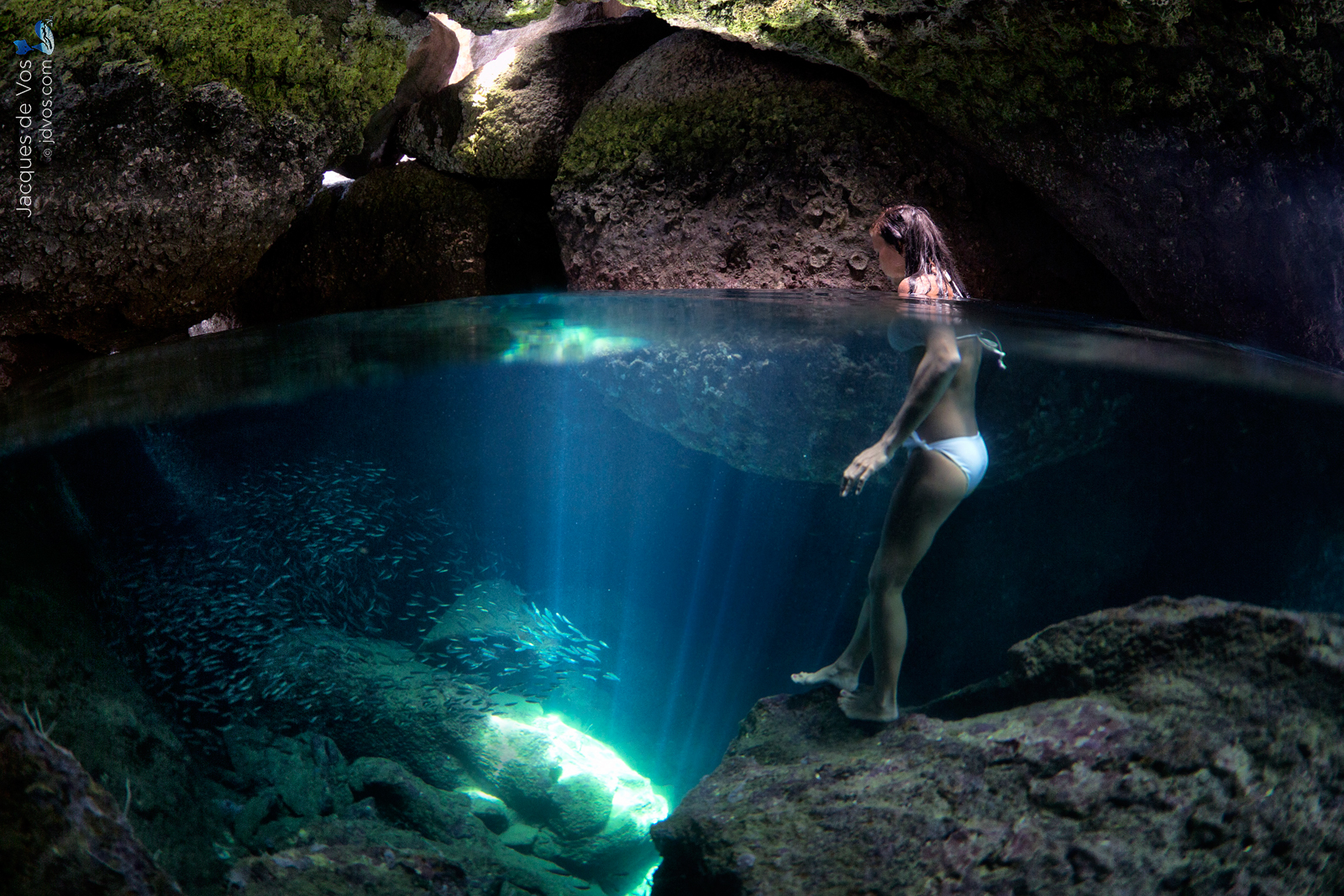 The Story Behind This Dreamy Underwater Cave Split-Shot