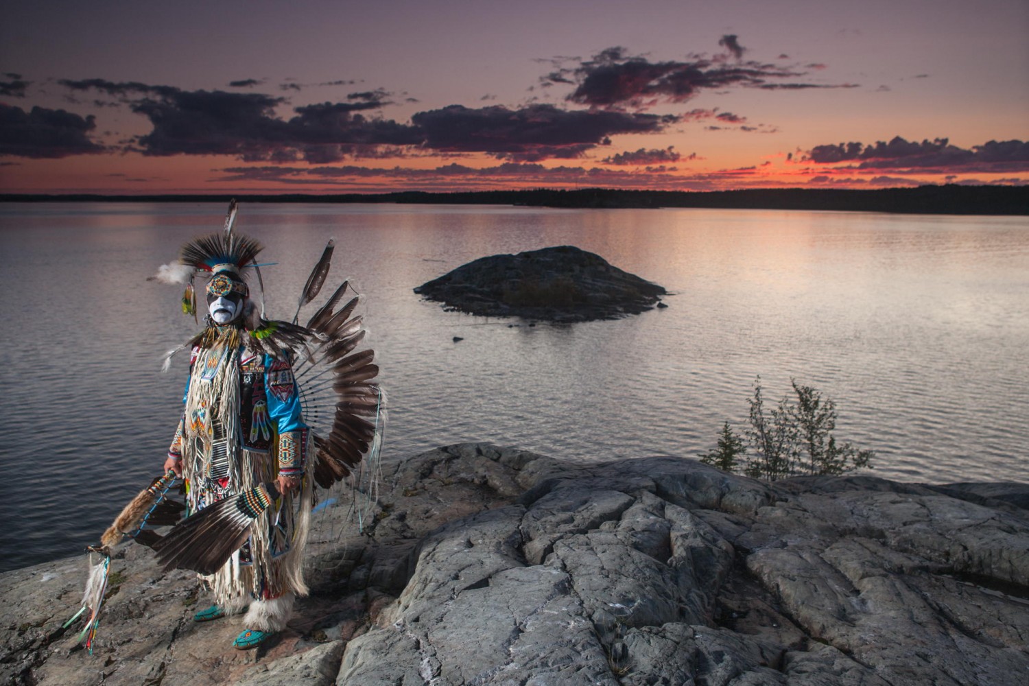 Photographer Captures Striking Seasonal Portraits Of An Indigenous Warrior