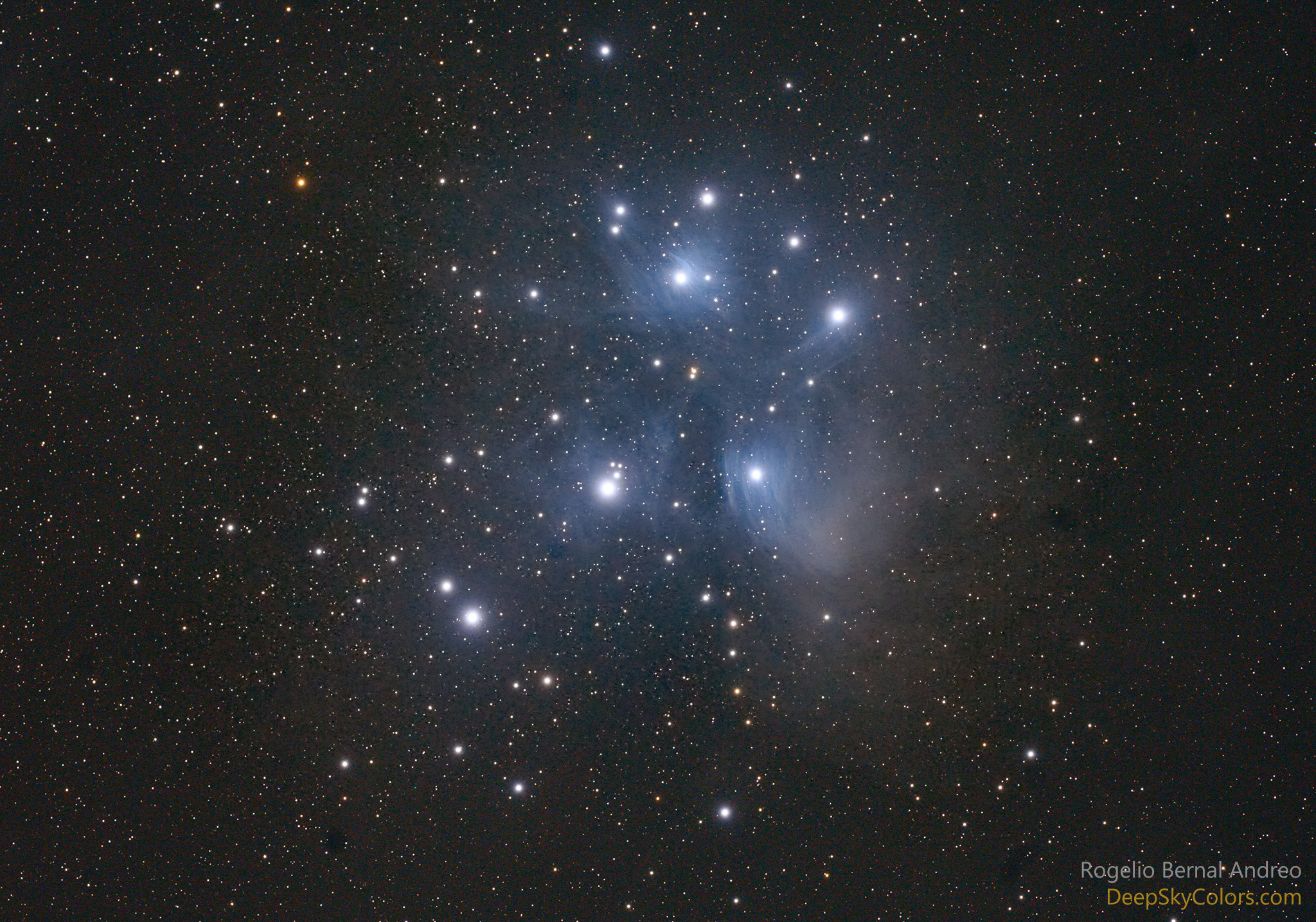 M45 captured with a 5D Mark II and a 500mm Refractor telescope