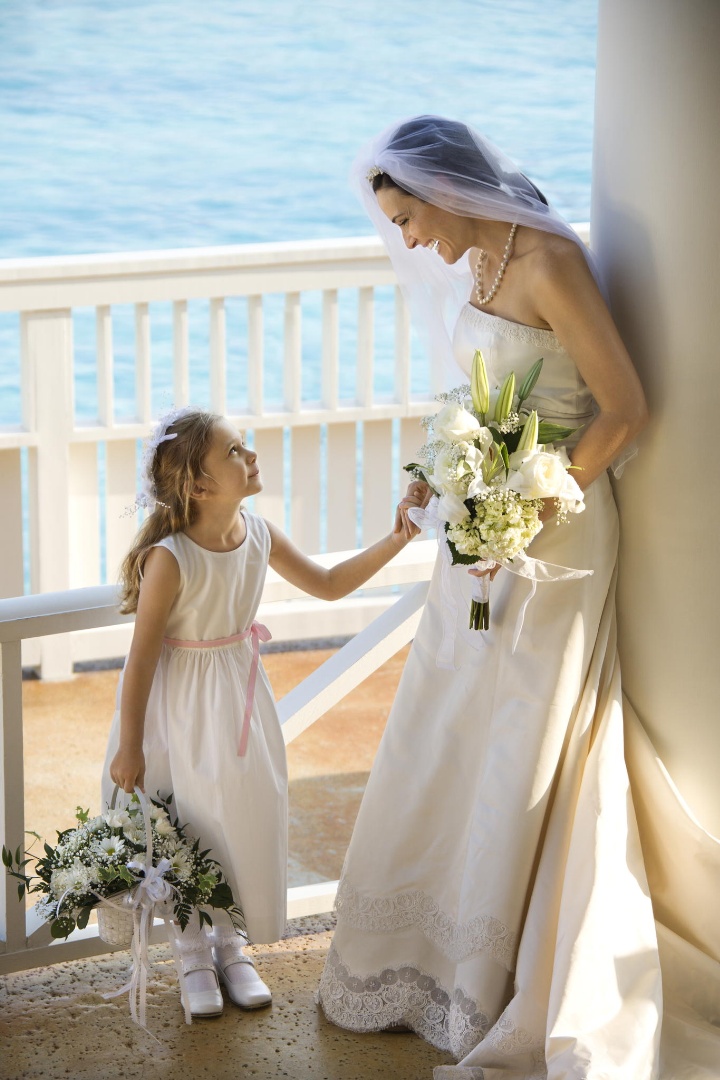 Bride and flowergirl.