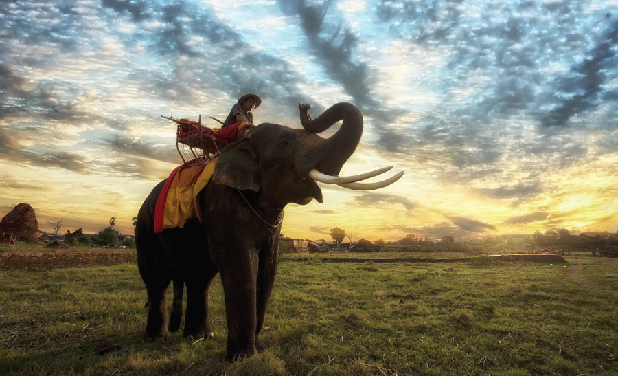 Sunset Thai countryside in Thailand