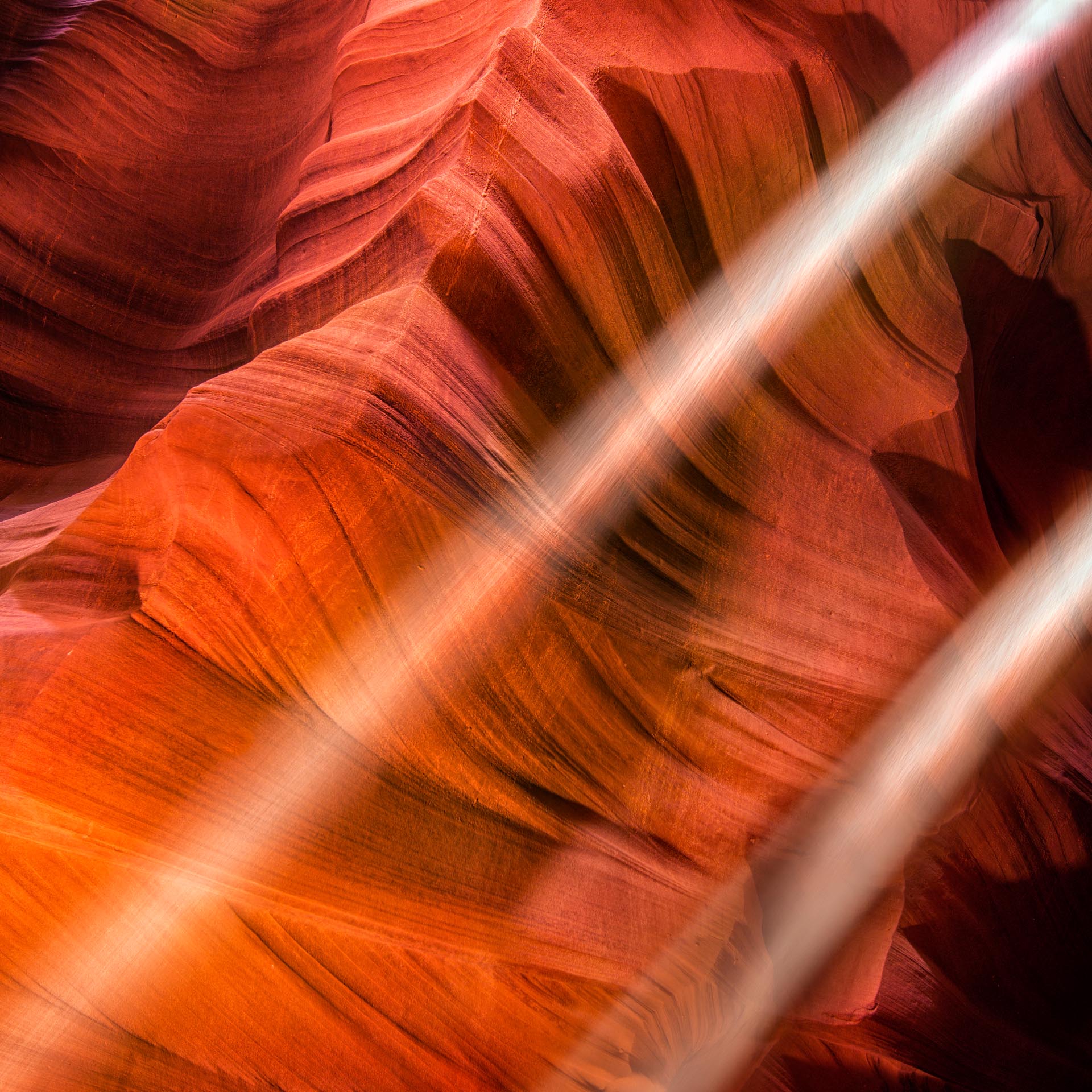 Upper antelope slot canyon light shafts, Arizona