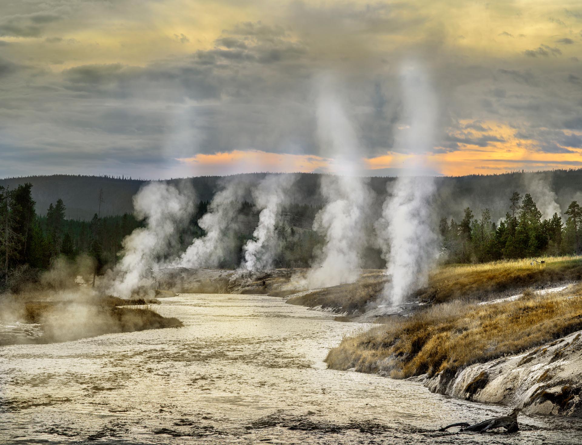 Geothermal fumaroles near Old Faithful area, Yellowstone National Park