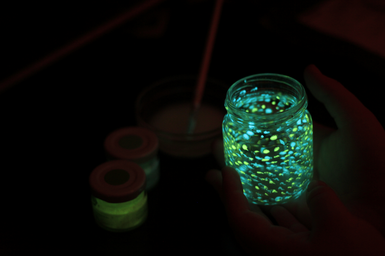 DIY Glow in the Dark Mason Jars - Sprinkled and Painted at KA Styles.co