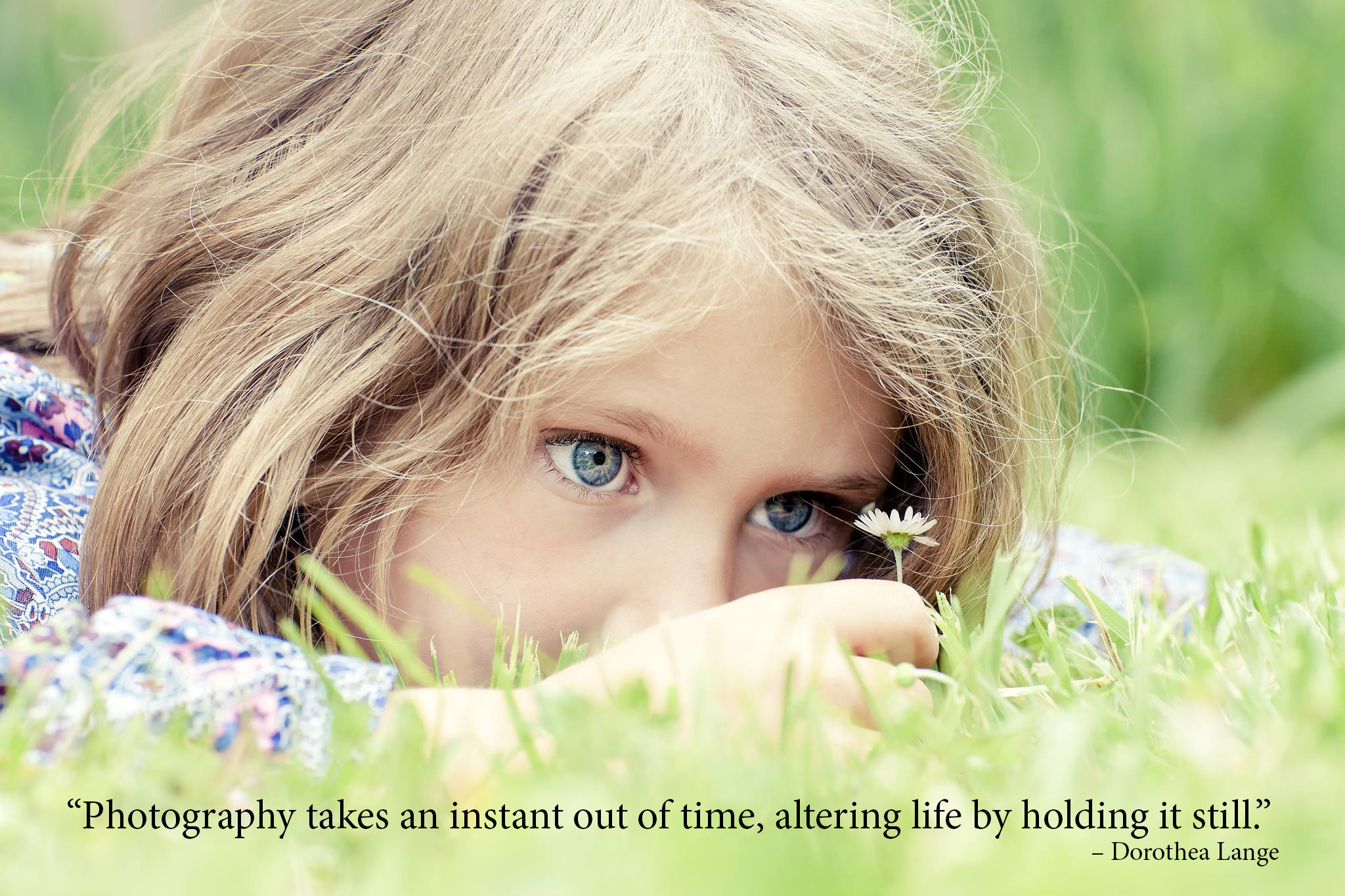 photography quotes -adorable girl lying on grass