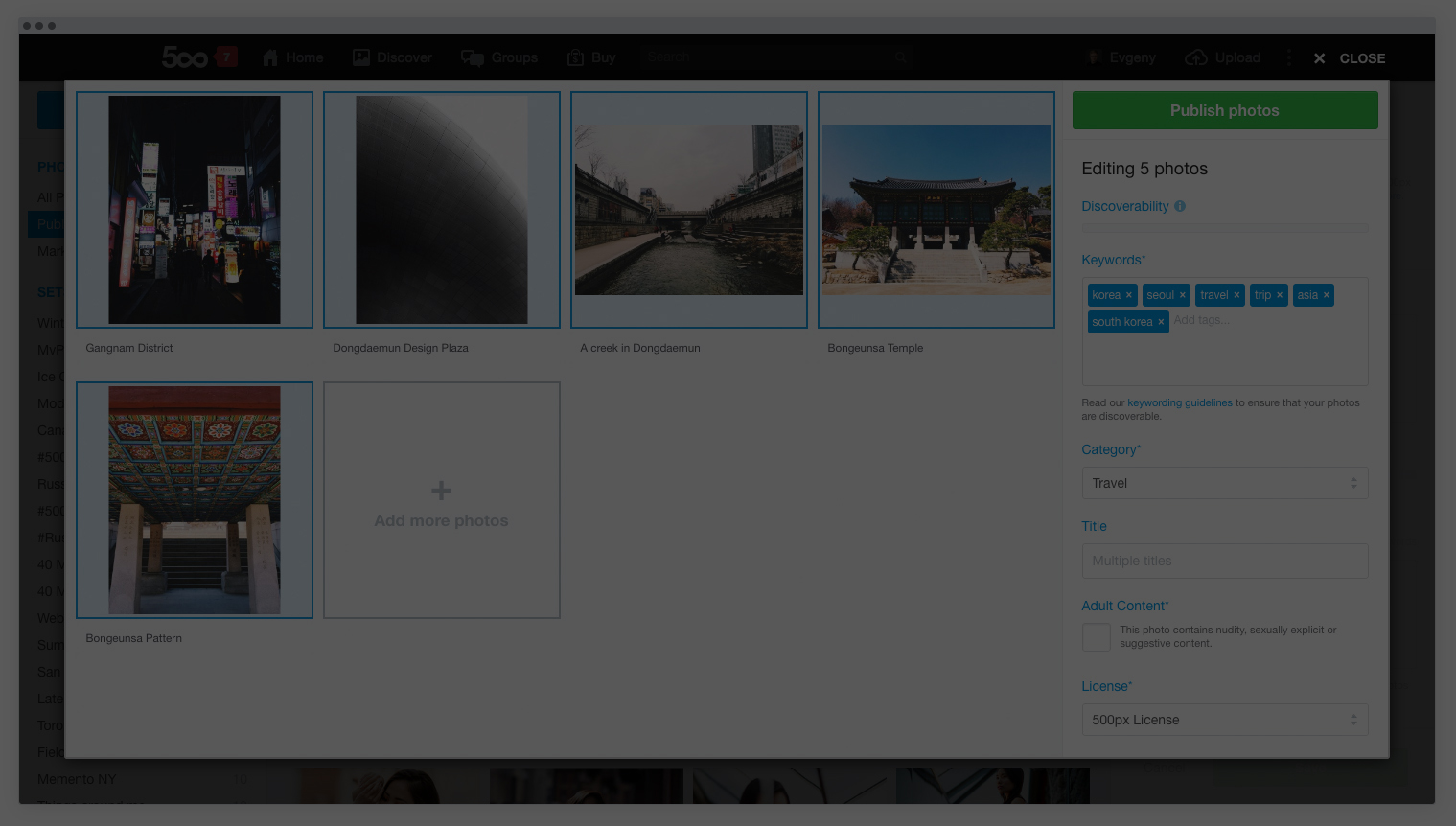 See the New 500px Uploader in Action, Now with Bulk Upload!