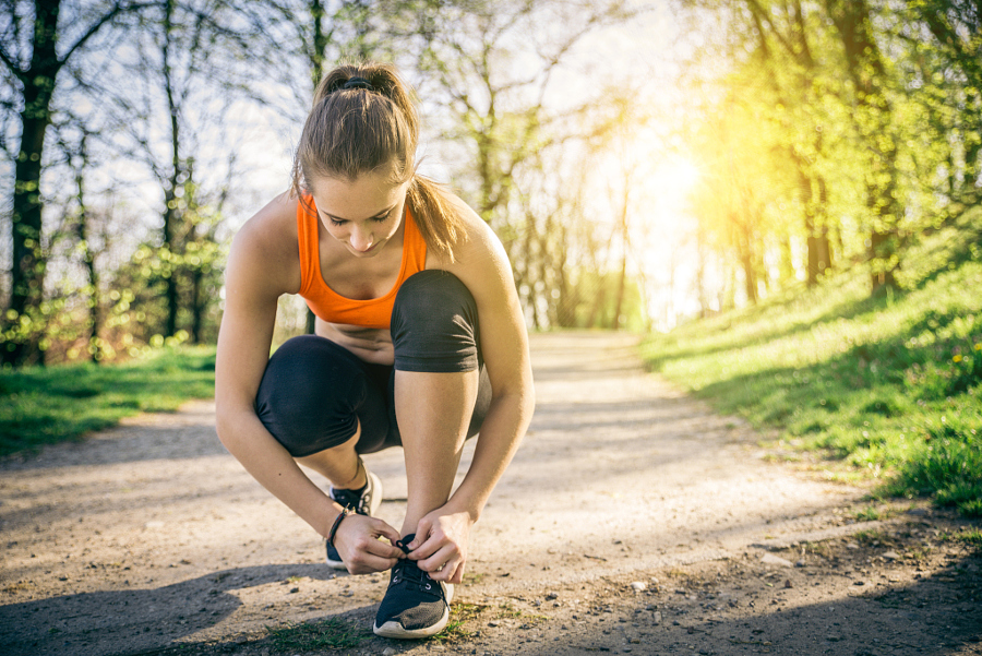 Woman jogging in a park