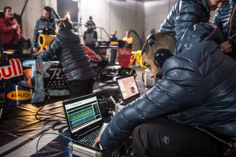 Max Verstappen performs during the test for the showrun at the Hahnenkamm in Kitzbuehel, Austria on Jannuary 12, 2016.