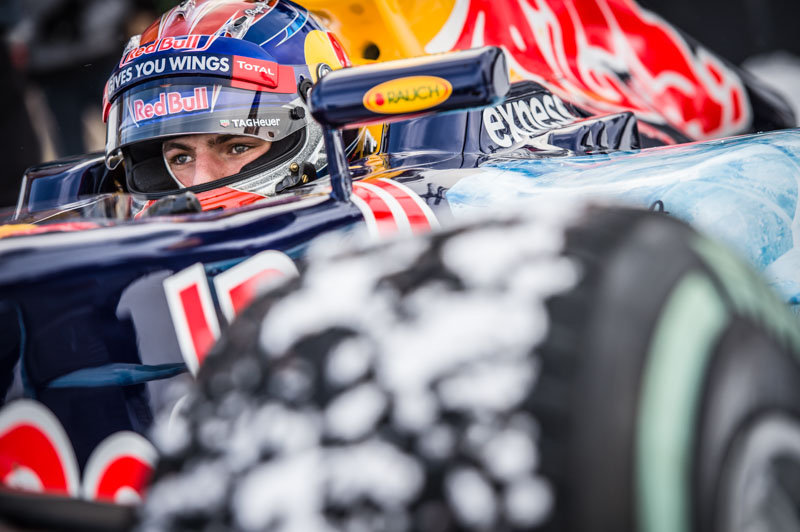 Max Verstappen prepares to race during the F1 Showrun at the Hahnenkamm in Kitzbuehel, Austria on Jannuary 12, 2016.