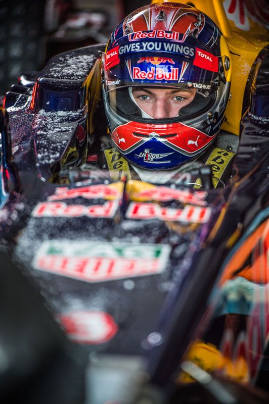 Max Verstappen prepares to race during the F1 Showrun at the Hahnenkamm in Kitzbuehel, Austria on Jannuary 12, 2016.