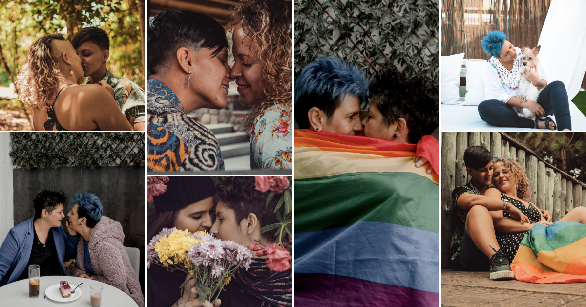 Collage of images showing the LGBTQ community