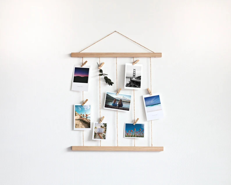 A photo clip frame that holds multiple photos