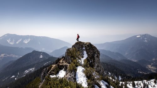 Hiker on the top of a mountain