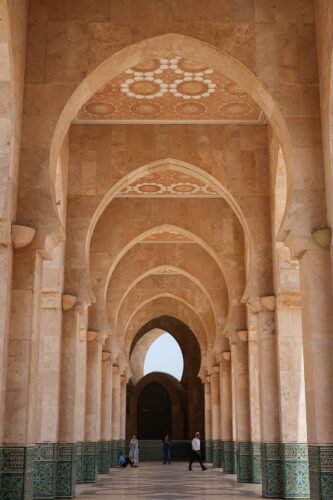 Tu?ba Din captures the elegant arches and detailed ceiling patterns inside the Hassan II Mosque in Casablanca, Morocco.